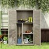 Outsunny Gartenschrank grau Kiefer B/H/L: ca. 46,5x160x87 cm Outsunny Gartenschrank grau Kiefer B/H/L: ca. 46,5x160x87 cm – Bild 5