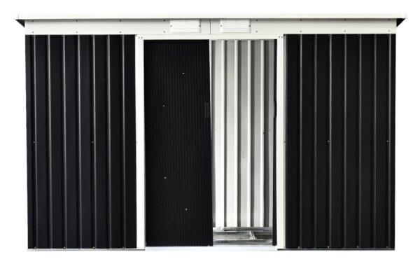 Outsunny Gartenschrank dunkelgrau Stahl B/H/L: ca. 130x173x277 cm Outsunny Gartenschrank dunkelgrau Stahl B/H/L: ca. 130x173x277 cm – Bild 3