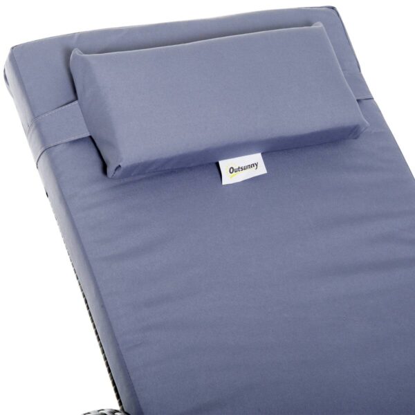 Outsunny Gartenliege grau Metall – Bild 3