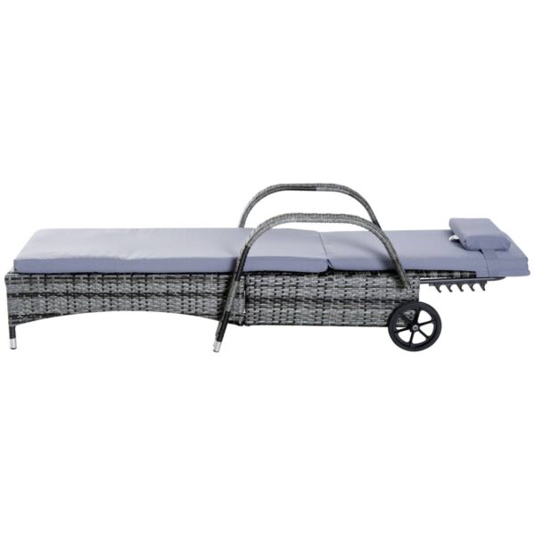 Outsunny Gartenliege grau Metall – Bild 4