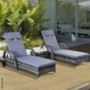 Outsunny Gartenliege grau Metall – Bild 5