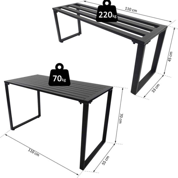 Outsunny Gartengarnitur schwarz Metall – Bild 2