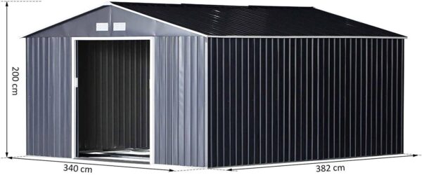Outsunny Gartenschrank grau Stahl B/H/T: ca. 340x200x382 cm Outsunny Gartenschrank grau Stahl B/H/T: ca. 340x200x382 cm – Bild 3