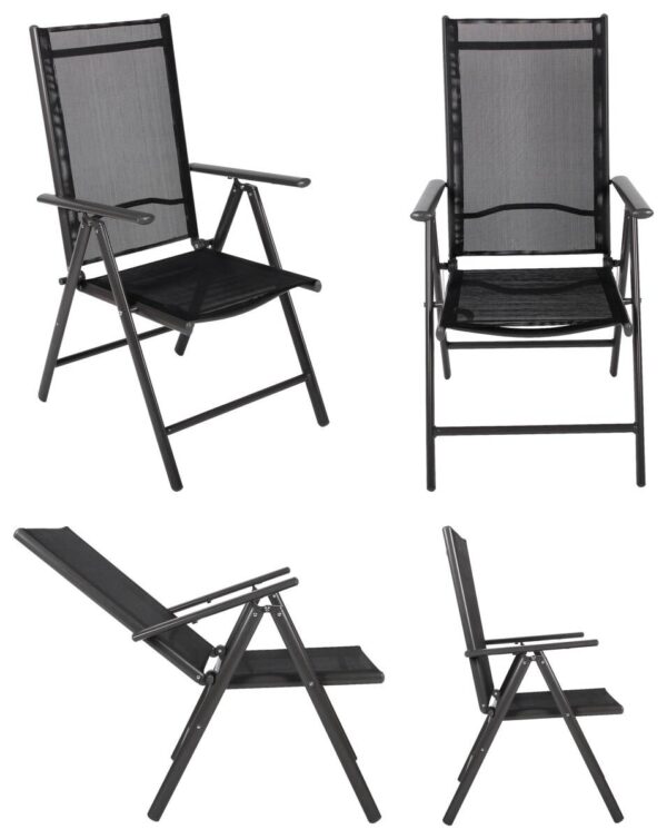 VCM Gartensitzgruppe schwarz Aluminium B/H/T: ca. 189x76x90 cm – Bild 3