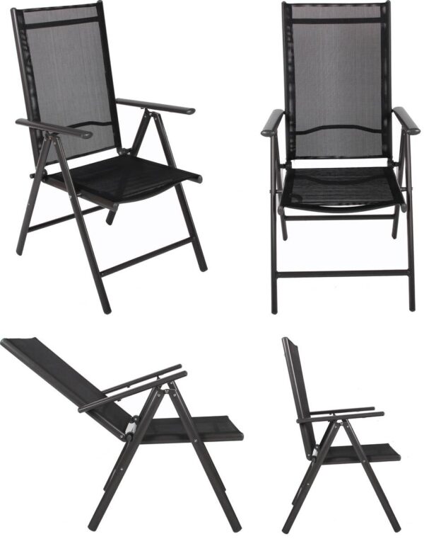 VCM Gartensitzgruppe schwarz Aluminium B/H/T: ca. 189x76x90 cm – Bild 5