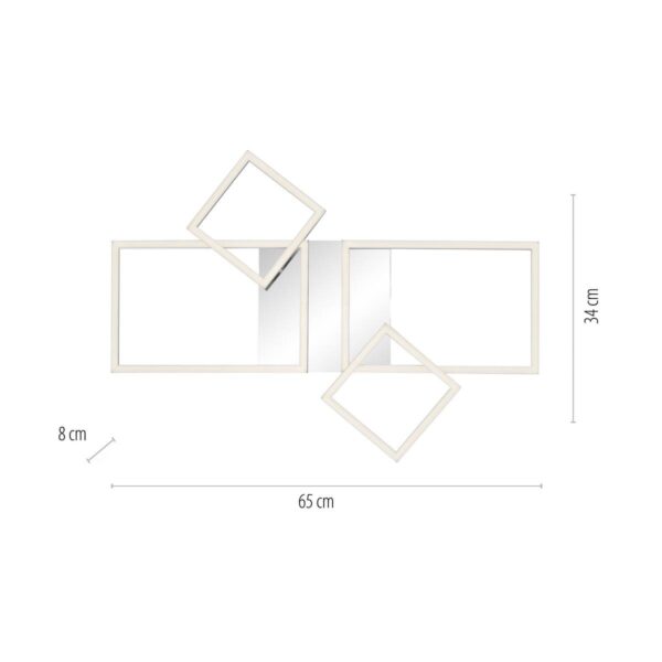 Just Light Deckenleuchte 14030-55 Iven stahlfarbig Kunststoff Eisen Aluminium B/H/L: ca. 34x7x65 cm – Bild 2