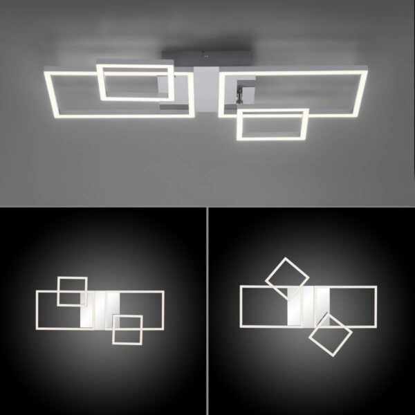 Just Light Deckenleuchte 14030-55 Iven stahlfarbig Kunststoff Eisen Aluminium B/H/L: ca. 34x7x65 cm – Bild 3