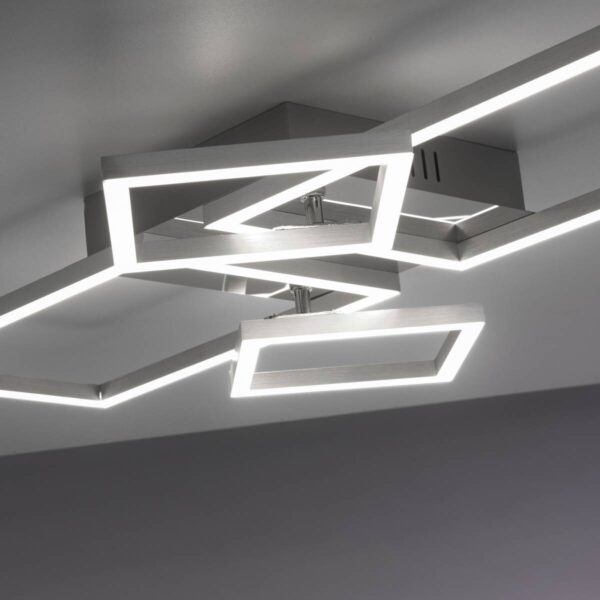 Just Light Deckenleuchte 14030-55 Iven stahlfarbig Kunststoff Eisen Aluminium B/H/L: ca. 34x7x65 cm – Bild 4