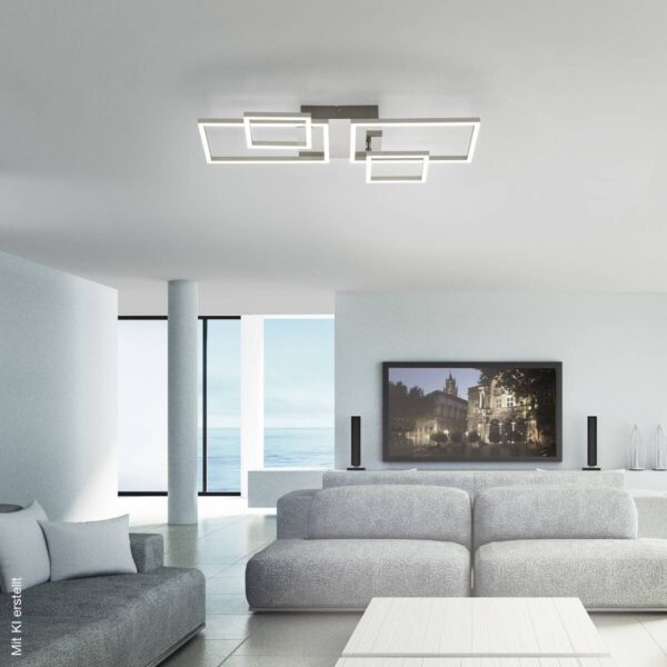 Just Light Deckenleuchte 14030-55 Iven stahlfarbig Kunststoff Eisen Aluminium B/H/L: ca. 34x7x65 cm – Bild 5
