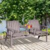 Outsunny Gartenbank grau Holz B/H/T/L: ca. 70x83x70x152 cm – Bild 4
