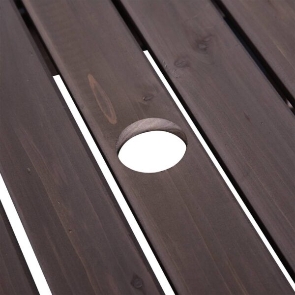 Outsunny Gartenbank grau Holz B/H/T/L: ca. 70x83x70x152 cm – Bild 5