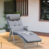 Outsunny Sonnenliege grau Metall B/H/L: ca. 64x101x180 cm – Bild 3