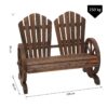 Outsunny Gartenbank dunkelbraun Holz B/H/T: ca. 108x95x66 cm – Bild 2