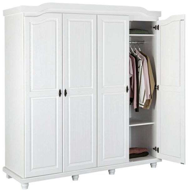 Kleiderschrank Isny weiß B/H/T: ca. 182x198x60 cm – Bild 3