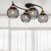 GLOBO Deckenleuchte Pablo mattschwarz natur Metall Holz B/H/T: ca. 60x22x35 cm – Bild 2