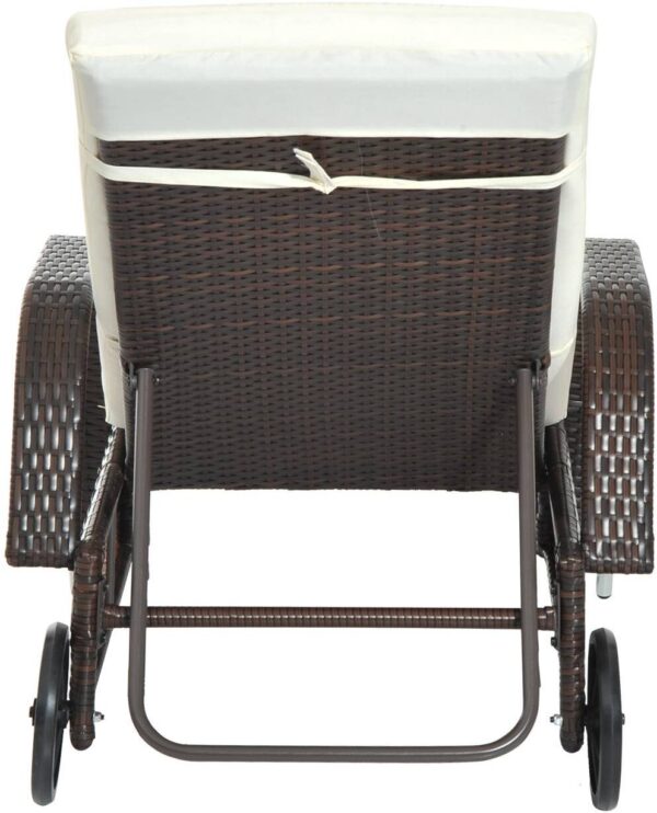 Outsunny Sonnenliege braun Metall B/H/L: ca. 73x103x200 cm – Bild 3