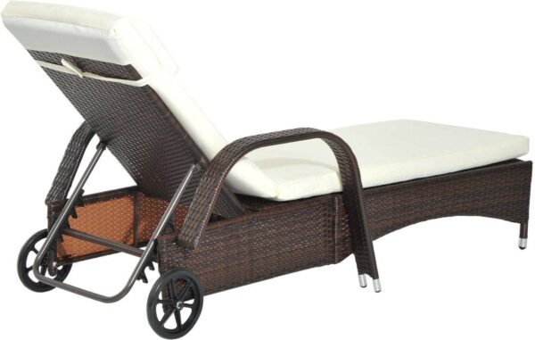 Outsunny Sonnenliege braun Metall B/H/L: ca. 73x103x200 cm – Bild 4