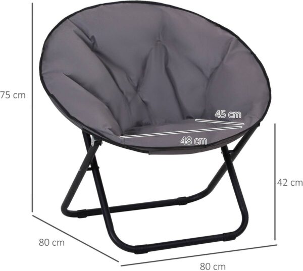 Outsunny Campingstuhl grau Polyester B/H/L: ca. 80x75x80 cm – Bild 2