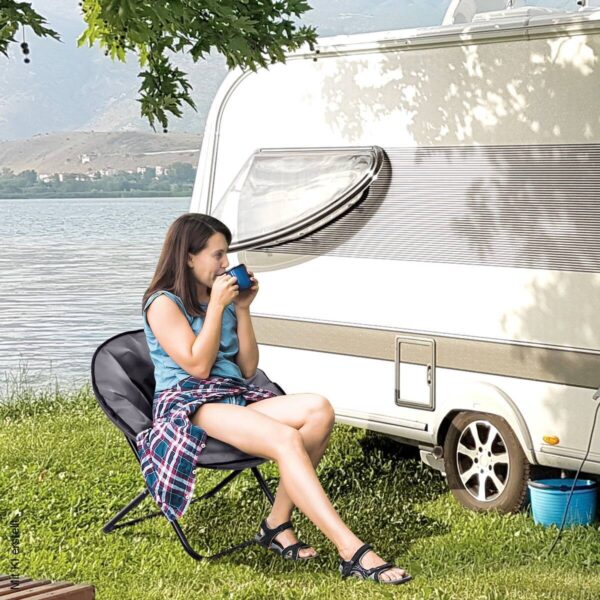 Outsunny Campingstuhl grau Polyester B/H/L: ca. 80x75x80 cm – Bild 4