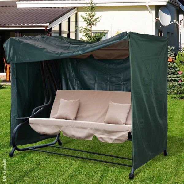 Outsunny Abdeckung für Hollywoodschaukel dunkelgrün Polyester-Mischgewebe B/H/L: ca. 124x164x205 cm – Bild 5