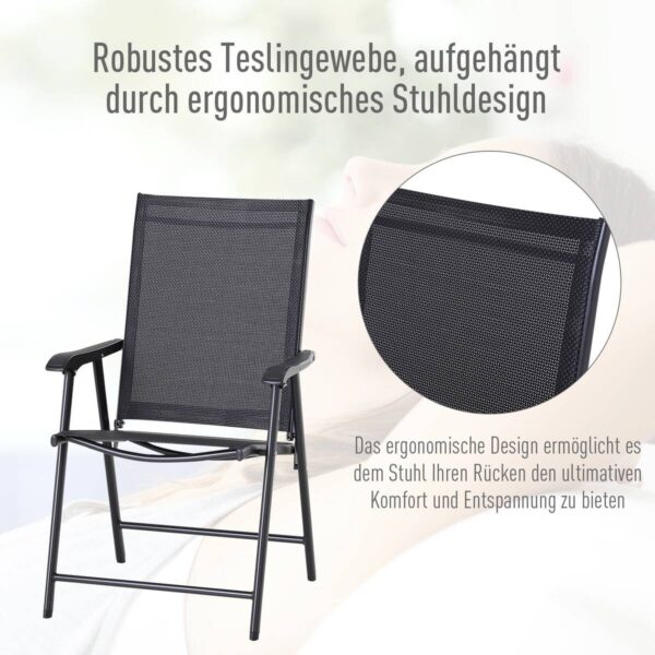 Outsunny Klappsessel grau Metall B/H/T: ca. 58x94x64 cm Outsunny Klappsessel grau Metall B/H/T: ca. 58x94x64 cm – Bild 2