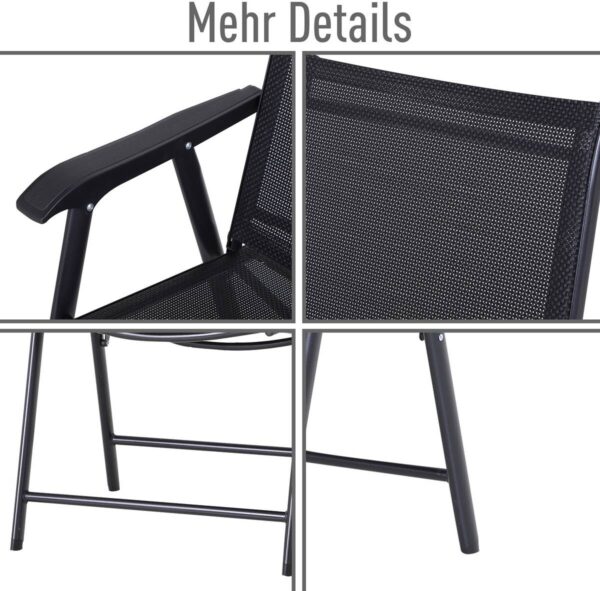 Outsunny Klappsessel grau Metall B/H/T: ca. 58x94x64 cm Outsunny Klappsessel grau Metall B/H/T: ca. 58x94x64 cm – Bild 4