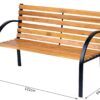 Outsunny Gartenbank natur Metall B/H/L: ca. 60x80x122 cm – Bild 3