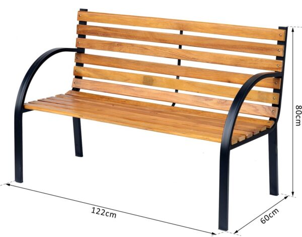 Outsunny Gartenbank natur Metall B/H/L: ca. 60x80x122 cm – Bild 3