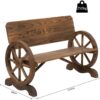 Outsunny Gartenbank dunkelbraun Holz B/H/T: ca. 114x80x58 cm – Bild 5