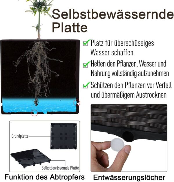Outsunny Hochbeet dunkelbraun Kunststoff B/H/L: ca. 40x44x40 cm Outsunny Hochbeet dunkelbraun Kunststoff B/H/L: ca. 40x44x40 cm – Bild 4