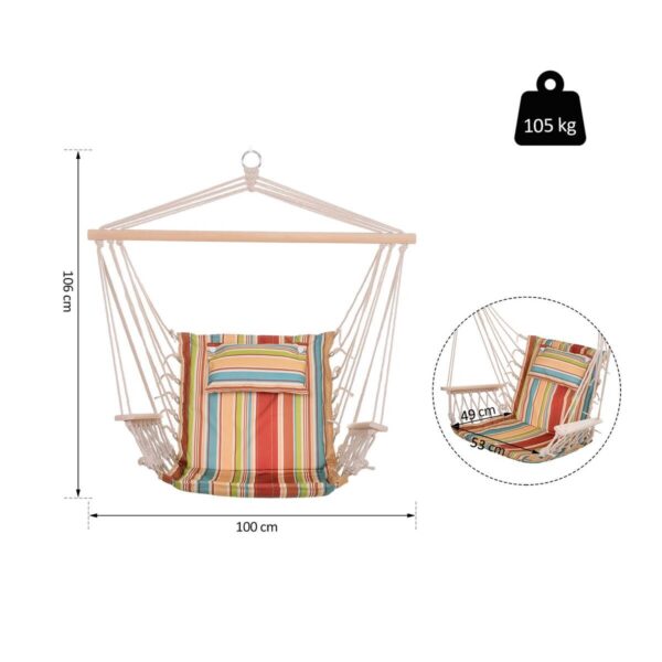 Outsunny Hängesessel bunt Polyester-Mischgewebe H/L: ca. 106x100 cm – Bild 3