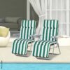 Outsunny Gartenliege weiß Stahl B/H/L: ca. 75x102x60 cm – Bild 4