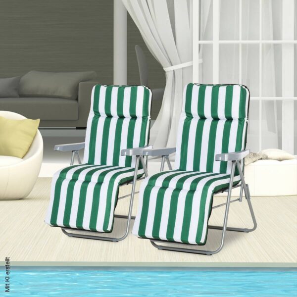 Outsunny Gartenliege weiß Stahl B/H/L: ca. 75x102x60 cm – Bild 4