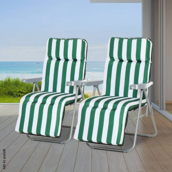 Outsunny Gartenliege weiß Stahl B/H/L: ca. 75x102x60 cm – Bild 5