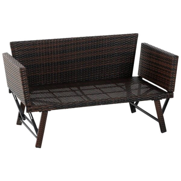 Outsunny Gartensofa braun Stahl B/H/L: ca. 66x67x129 cm Outsunny Gartensofa braun Stahl B/H/L: ca. 66x67x129 cm – Bild 3