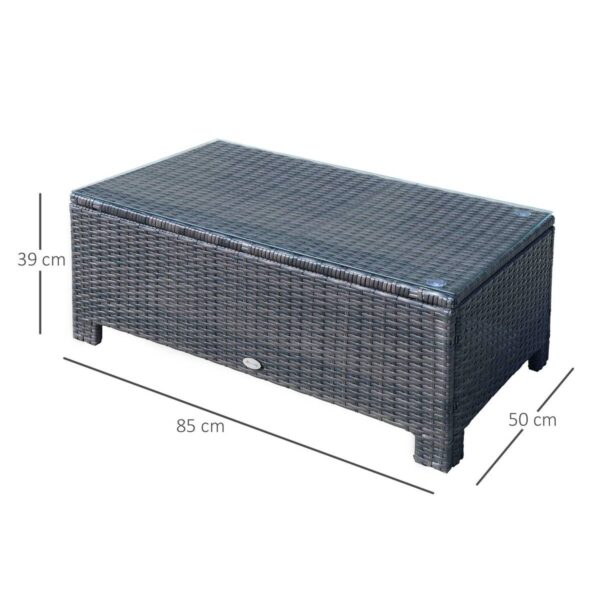 Outsunny Beistelltisch braun Metall B/H/L: ca. 50x39x85 cm – Bild 3