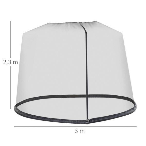 Outsunny Moskitonetz für Sonnenschirm schwarz Kunststoff H/D: ca. 230x300 cm – Bild 2