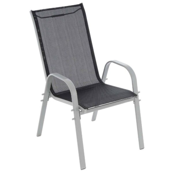 VCM Stapelsessel-Set hellgrau Textilene B/H/T: ca. 55x93x58 cm – Bild 2