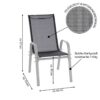 VCM Stapelsessel-Set hellgrau Textilene B/H/T: ca. 55x93x58 cm – Bild 3