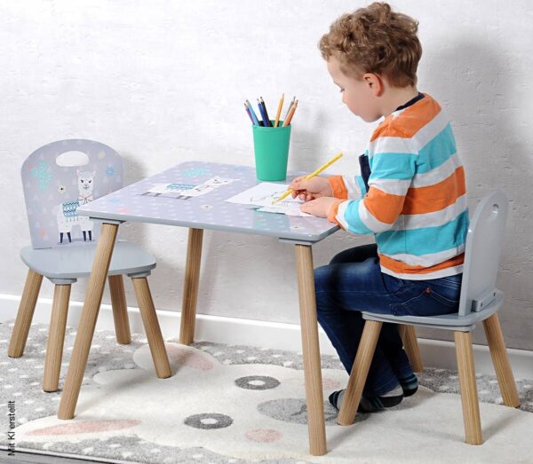 Kesper Kindertisch mit zwei Stühlen multicolor Spanplatte – Bild 4