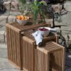 deVries Beistelltisch Woodie hellbraun Teakholz B/H/T: ca. 45x50x30 cm – Bild 3