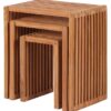 deVries Beistelltisch Woodie hellbraun Teakholz B/H/T: ca. 45x50x30 cm – Bild 4