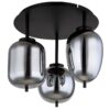 GLOBO Deckenleuchte Blacky mattschwarz Metall Rauchglas H/D: ca. 36x46 cm E14 3 Brennstellen – Bild 2
