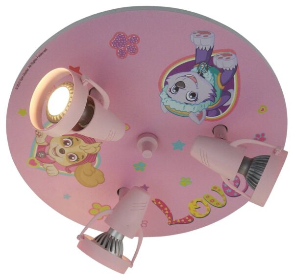 Niermann Strahler Paw Patrol-Pavsitive Pups rosa Kunststoff D: ca. 35 cm GU10 3 Brennstellen – Bild 3