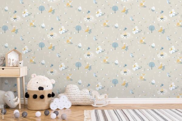 UGEPA Vliestapete Waldtiere beige bunt B/L: ca. 53x1005 cm – Bild 3