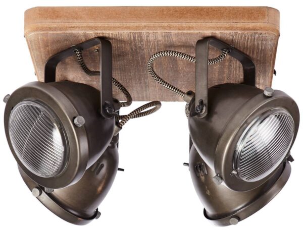 Brilliant Deckenleuchte Carmen Wood 72035/84 braun Metall Holz B/H/L: ca. 29x17,5x29 cm GU10 4 Brennstellen – Bild 4