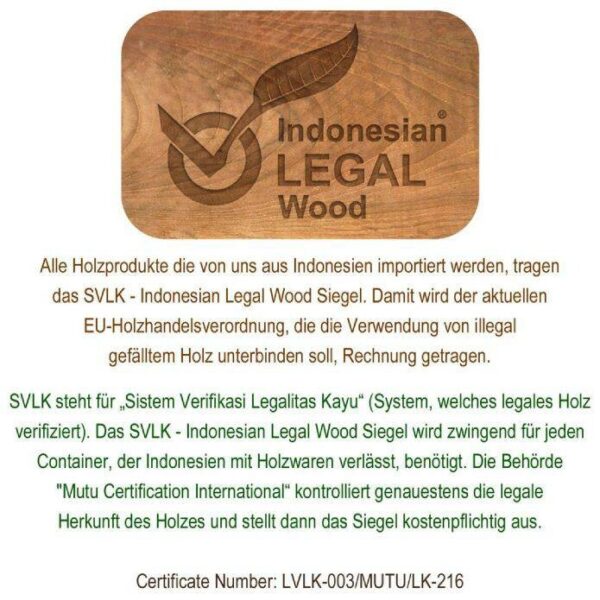 VCM Beistelltisch braun Teakholz B/H/T: ca. 50x50x50 cm VCM Beistelltisch braun Teakholz B/H/T: ca. 50x50x50 cm – Bild 3