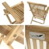 VCM Gartenstuhl 2er Set hellbraun Teakholz B/H/T: ca. 57x89x62 cm – Bild 4