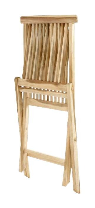 VCM Gartenstuhl 4er Set braun Teakholz B/H/T: ca. 46x89x62 cm – Bild 5