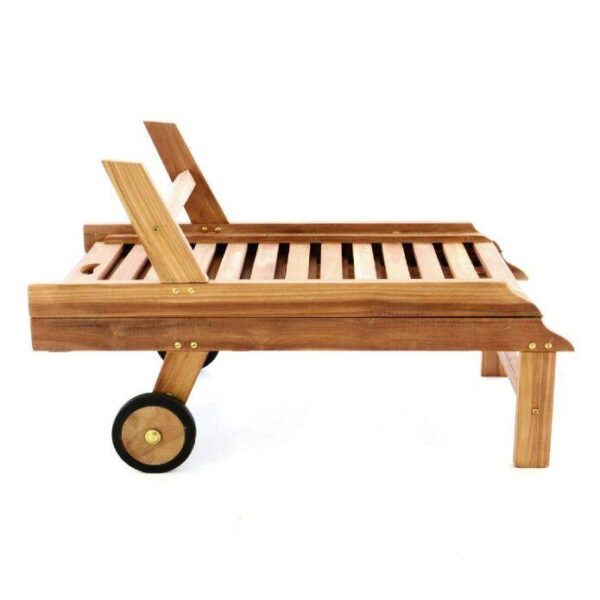 VCM Gartenliege braun Teakholz B/H/L: ca. 57x34x200 cm VCM Gartenliege braun Teakholz B/H/L: ca. 57x34x200 cm – Bild 2